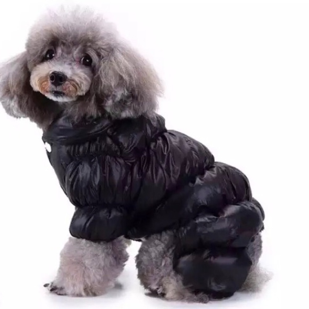 Black Winter Puffer Coat for Small Dog